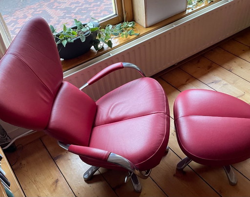 Bank Leolux Tango Ferrari rood (zie ook draaifauteuil)