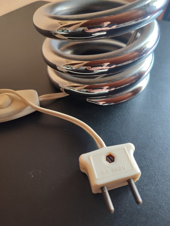 Rare Lampe Vintage "Space Age" - Acier Chromé (6 kg) & Opaline - Années 70 – Metal (photo 3 of 5)
