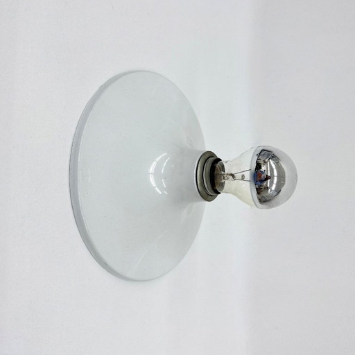 Mid-century design white aluminium disc wall lamp , 1970s