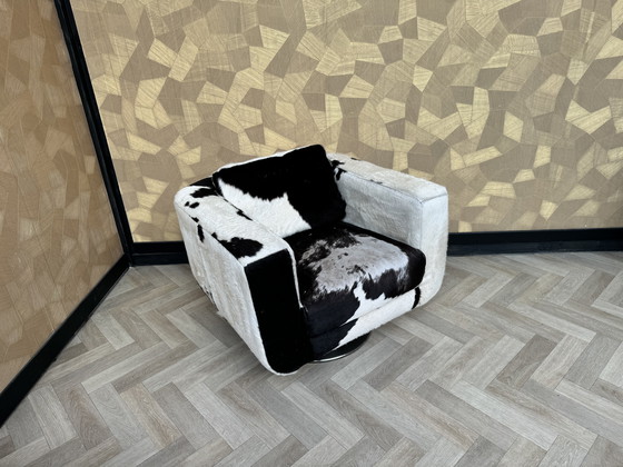 Image 1 of Swivel Armchair Of Cowhide