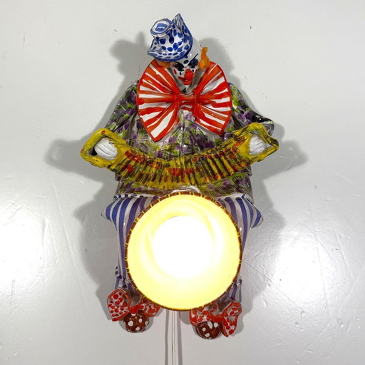 Italienische Keramik Wandleuchte Clown 1950er Jahre