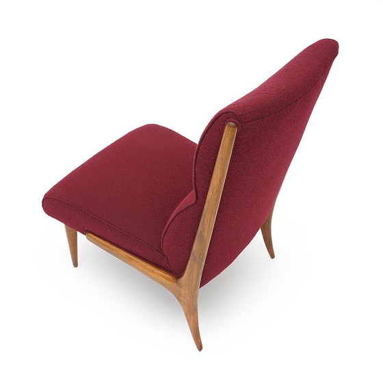 Image 1 of Paire de fauteuils en bois et bouclette, années 1940