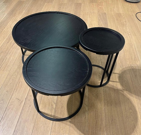 Come nuovo QLIV To Be Served Set di Tavolini da caffè + GARANZIA, Legno, Metallo, Nero (foto 5 di 9)