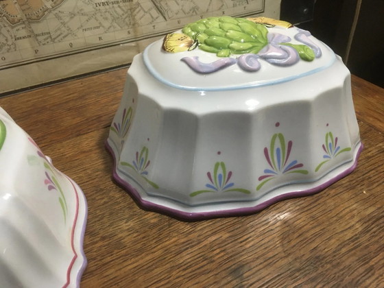 Decorative jelly mold "the blue cord" – Storage cabinet, Porcelain, Vintage (photo 7 of 13)