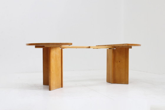 Image 1 of Vintage Danish round extendable dining table solid wood table