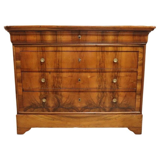 Antique Chest of Drawers in Walnut, Restored, Italy 19th Century