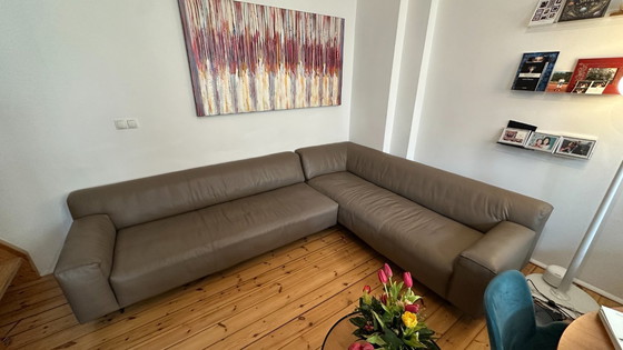 Image 1 of Rolf Benz L-vormige sofa van echt leer – oorspronkelijke prijs meer dan €10.000