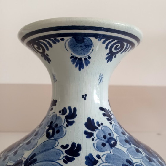 Image 1 of Vase en céramique bleu de Delft peint à la main