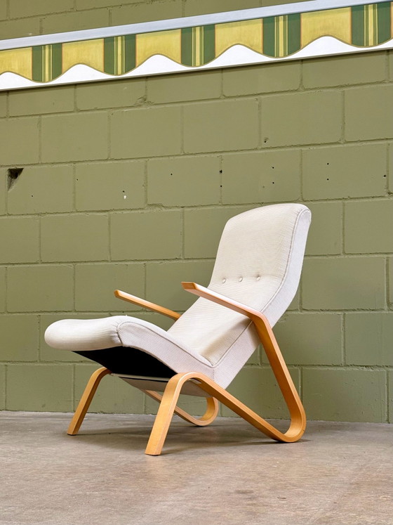 Grasshopper Lounge Chair by Eero Saarinen for Knoll International, Chairs and lounge chairs, Textile, Wood (photo 11 of 13)