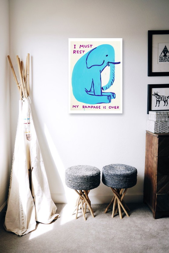 Image 1 of Ich muss bleiben. Mein Amoklauf ist vorbei. – David Shrigley – Poster 50 × 70 cm