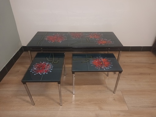 Vintage-Couchtisch Adri mit Fliesen