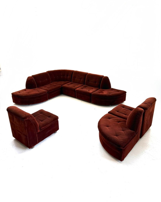 Divano modulare vintage 9 pezzi, Laauser ‘80 – Divani modulari, Cromo, Legno (photo 14 of 15)