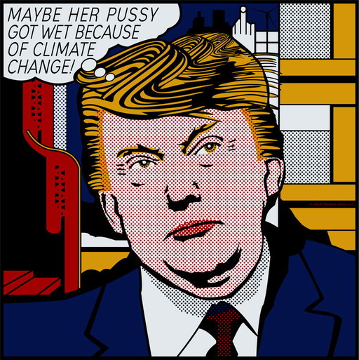 Jack Vissers, Maybe her pussy got wet because of climate change ! lithographie offset