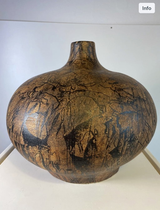 Vase de sol brutaliste allemand des années 70 par Gerhard Liebenthron