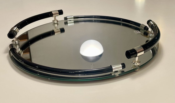 Image 1 of edles Spiegeltablett versilbert con plexiglás Griffen Brass Milano