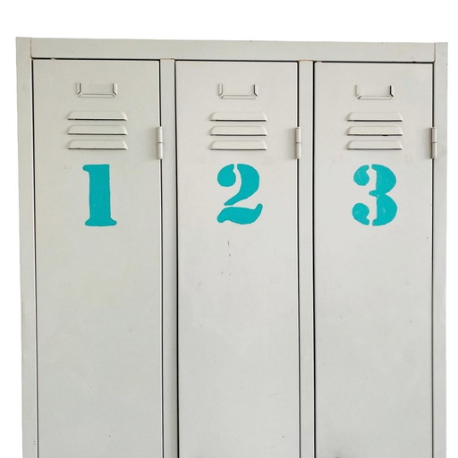 Vintage locker cabinet industrial gray