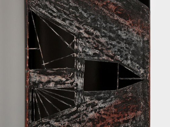 Image 1 of Jarrón rojo de cristal opalino negro Art Déco de Anatole Riecke, 1949.