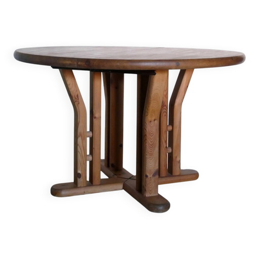Mesa de comedor de pino, Países Bajos, 1970