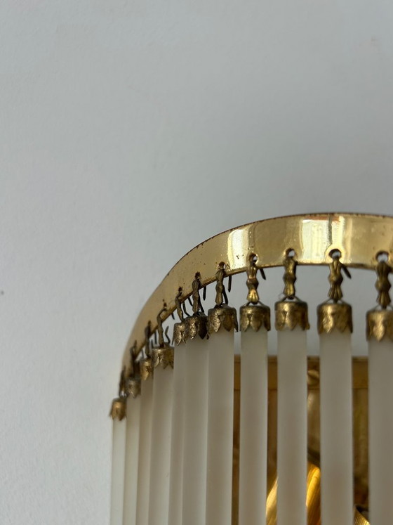 Pair of Vintage Wall lights, Brass and Glass Pendants, Italy 1970 (photo 6 of 8)