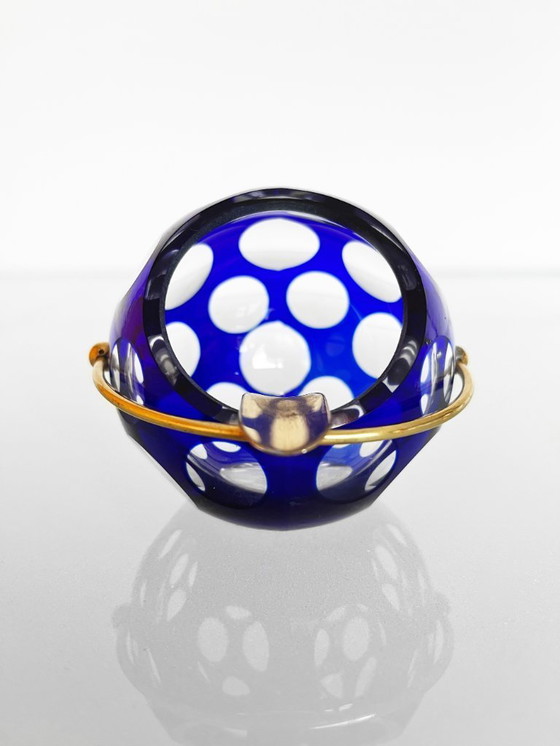 Image 1 of Cendrier vintage Marita Voigt RDA en cristal bleu Harzkristall