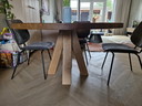 Table de salle à manger ronde en chêne rustique (Ø 140 cm) - Laque naturelle