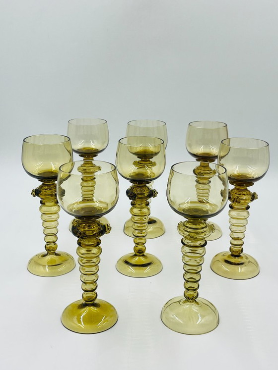 Lot de 8 verres à vin Roemer verts – Bohemia, Verres et carafes, Glass (photo 2 of 17)