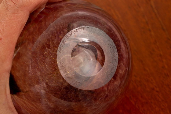 Image 1 of Jarrón de vidrio soplado estilo Art Nouveau de Ed Aleksander para Orient & Flume 1975.