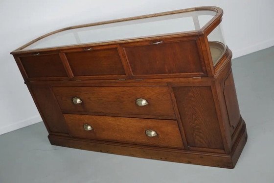 Image 1 of Mobiletto portagioie/bancone da negozio antico in rovere francese, inizio XX secolo