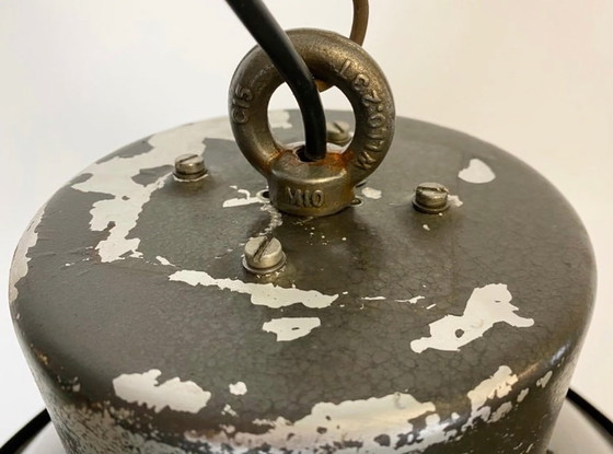 Image 1 of Lampada industriale in alluminio con copertura in vetro, anni '60