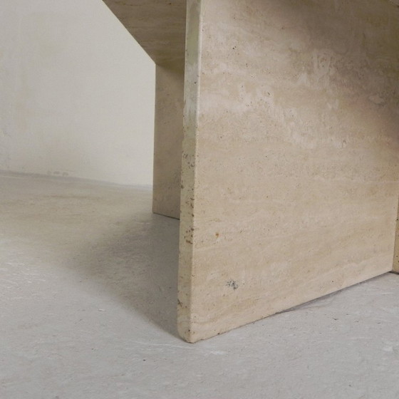 Image 1 of Mid-Century travertine coffee table with triangular top, 1970s