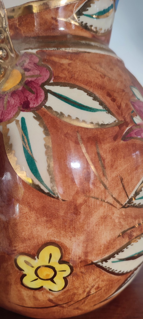 Image 1 of Brocca in ceramica decorata a mano d'epoca