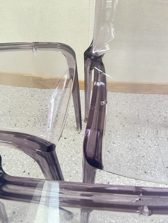 Image 1 of Juego de 4 sillas Casprini de plexiglás morado modelo Tiffany