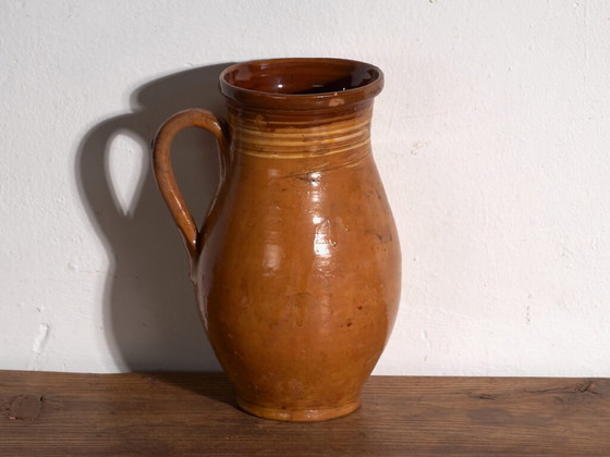 Antique folk glazed pottery jug – Central Europe, circa 1930 – Crockery, Rustic (photo 29 of 40)