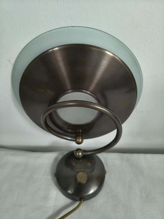 Image 1 of Vintage Herda Holland wandlamp – jaren 70 –brons met matglas