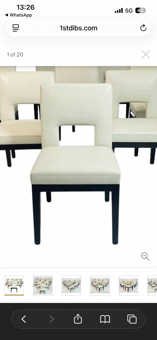 Ensemble contemporain de 6 Chaises de salle à manger Christian Liaigre “Velin” en chêne massif pour Holly Hunt, USA
