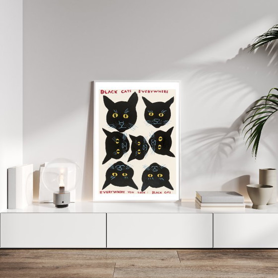 Image 1 of Gatos negros por todas partes - David Shrigley - Póster 50 × 70 cm
