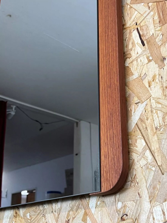 Image 1 of 60s 70s Teak Mirror Mirror Wall Mirror Danish Modern Design Denmark 60s