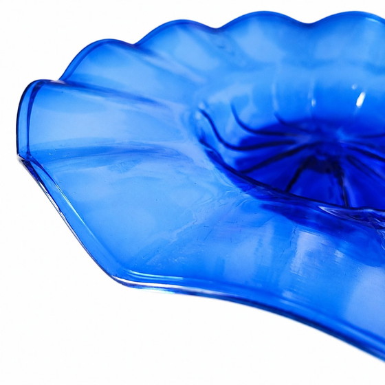 Image 1 of Centre de table vintage de Murano – Verre bleu cobalt soufflé à la bouche, années 1950