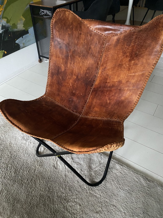 Image 1 of Vlinderstoel leder