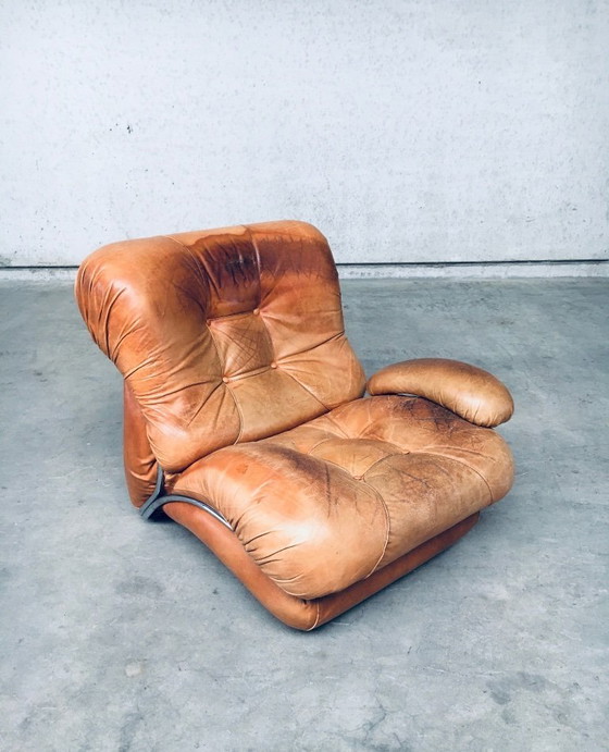 Image 1 of Midcentury Modern Italian Design 'COROLLA' Leather Sectional Sofa by I.P.E. Italy 1970's