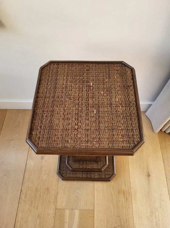 Image 1 of Rattan column or pedestal, vintage, 70s or 80s