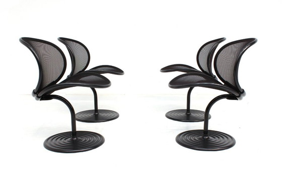 Image 1 of Come nuove! Set vintage di 4 sedie O-Line, disegnate dal Prof. Herbert Ohl per Wilkhahn nel 1982, in condizioni da museo!