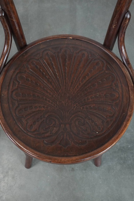 Image 1 of 5 sedie da bistrot Cosmos in legno vintage con splendida intaglio