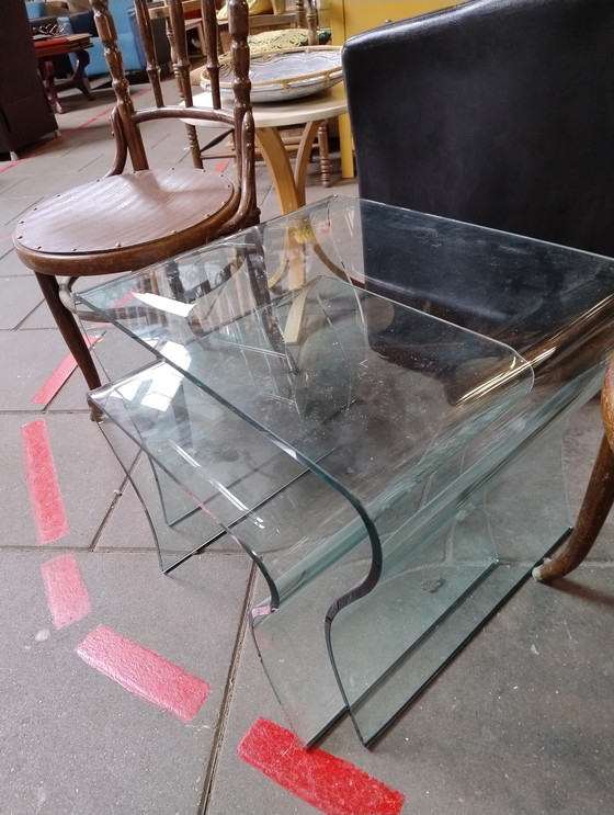 Image 1 of 1x Set of Vintage Design Nesting Tables TANGO Fiam Italia, Rare