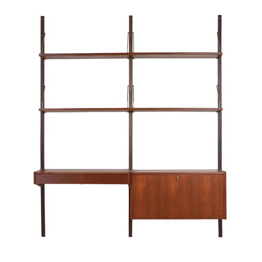 Teak system bookcase PS System, Danish design, 1960s, designer: Preben Sorensen, production: Randers Møbelfabrik