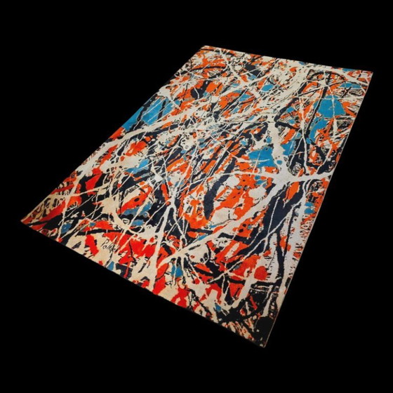 Handgeknoopt wollen tapijt – Pollock nummer 20, abstract expressionistische kunst (200 x 280 cm) (photo 3 of 10)