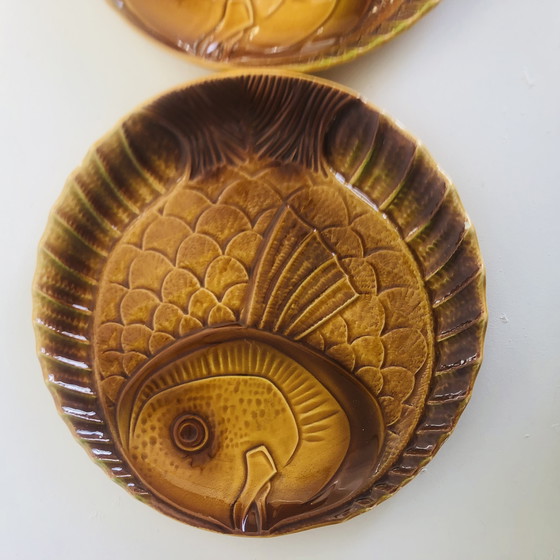 Image 1 of Lot de deux plats poissons Sarreguemines 