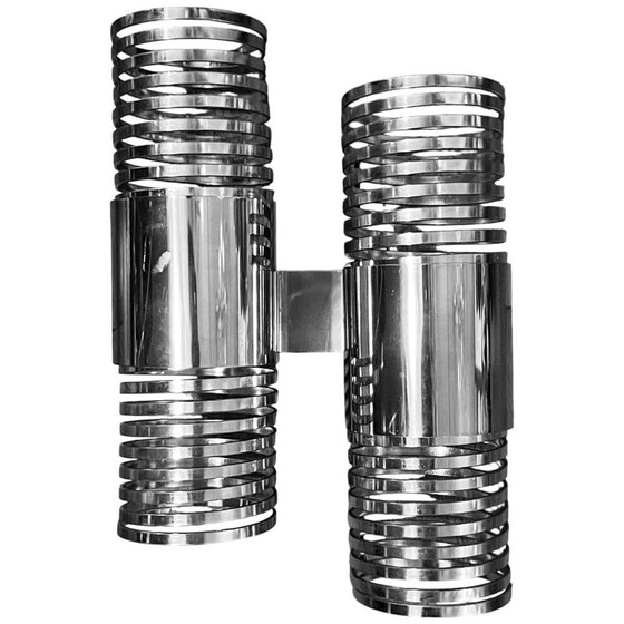 Space Age Spiral Spring Wall Lights in Chromed Steel, 1970s, Set of 2 – Design (photo 3 of 18)