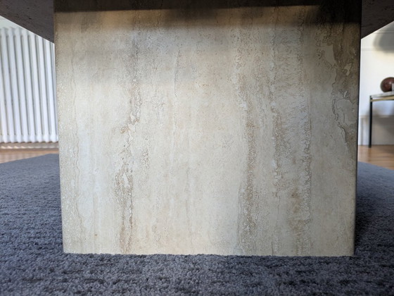 Image 1 of Tavolino da caffè vintage in travertino italiano