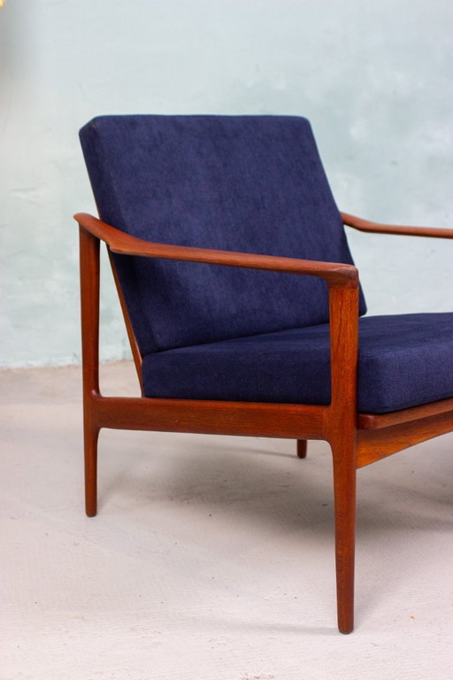 Vintage teakhouten fauteuil Ib Kofod Larsen Deense Easy Chair